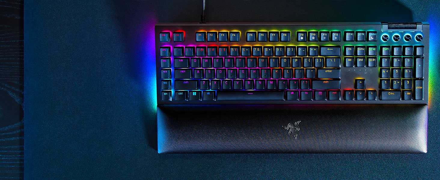 كيبورد ألعاب Razer BlackWidow V4 ميكانيكي بسويتشات خضراء - أسود - Thumbnail 10
