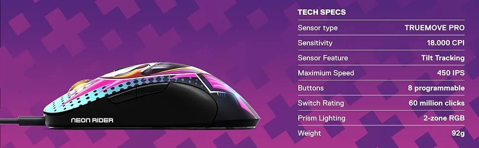 ماوس ألعاب SteelSeries Sensei Ten إصدار Neon Rider - Thumbnail 4