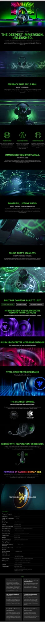 سماعة ألعاب Razer Kraken V3 Pro لاسلكية مع HyperSense وصوت THX 7.1 وإضاءة Chroma RGB - Thumbnail 8