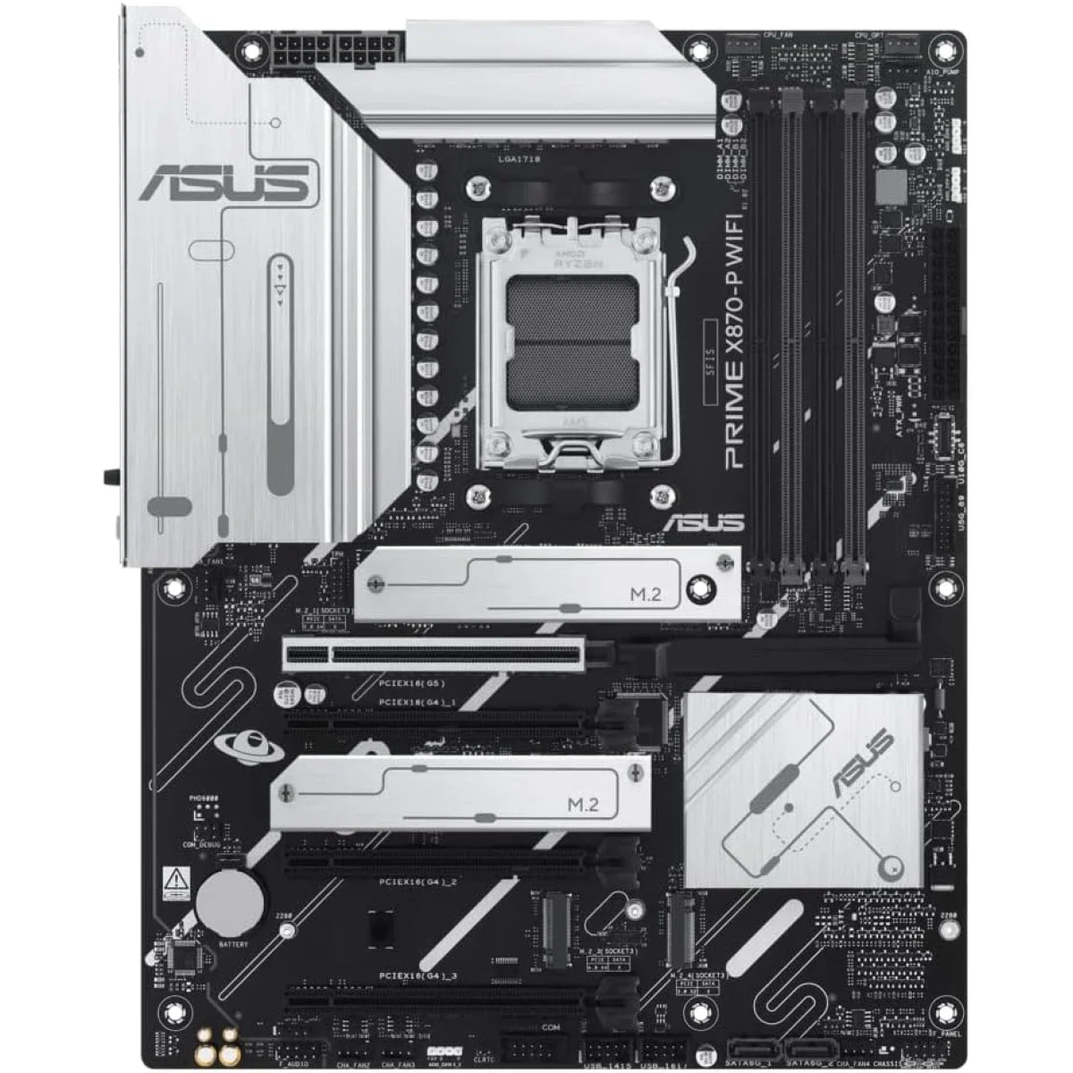 لوحة أم Asus Prime X870-P WIFI 7 AMD X870 AM5 ATX مع 4x M.2 وDDR5 وUSB 3.2 Gen 2x2 Type-C وUSB4 Header - Image 5