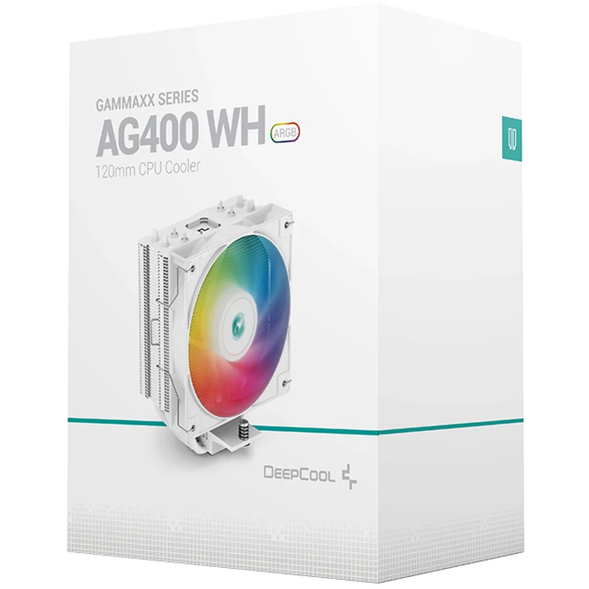 مبرد معالج DeepCool GAMMAXX AG400 ARGB أبيض بمروحة PWM 120 ملم و4 أنابيب حرارية، يدعم LGA 1700 - Image 2