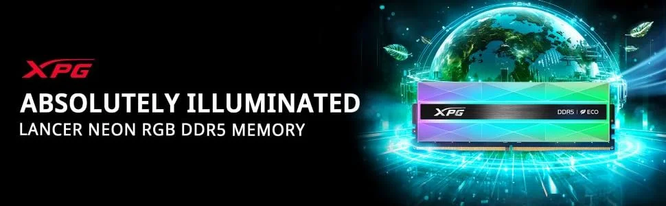 ADATA XPG LANCER NEON 32GB (2x16GB) DDR5 6400MHz CL32 RGB Desktop Memory Silver - Thumbnail 4