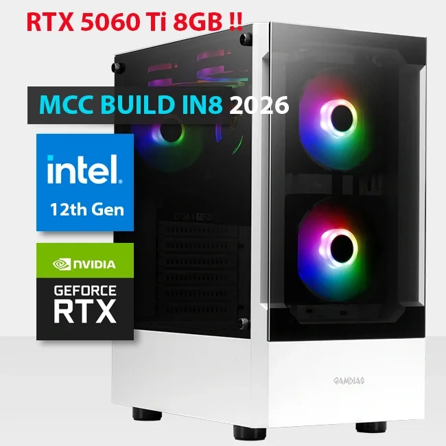 MIDAS MCC IN8-26 Gaming PC Build Intel Core i7-12700F RTX 5060 Ti 16GB RAM 1TB SSD - Image 1