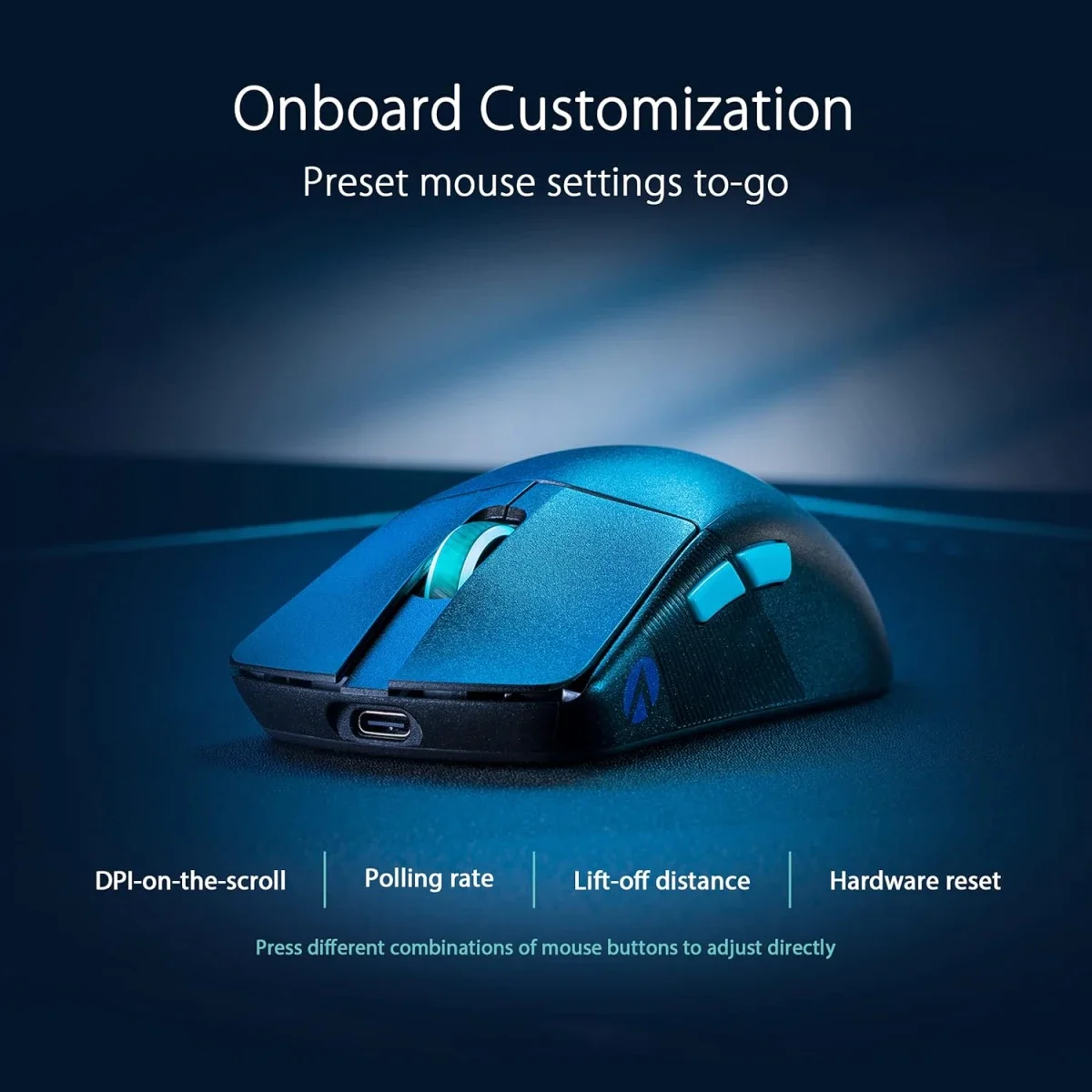 Asus P713 ROG Harpe Ace Aim Lab Edition Wireless Gaming Mouse, 36,000 DPI, Black - Thumbnail 7