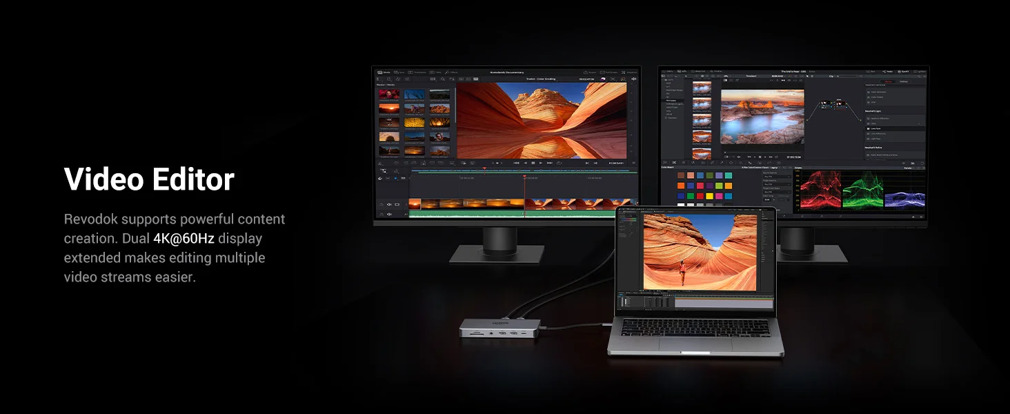 محطة إرساء لابتوب USB-C 11 في 1 من Ugreen مع HDMI مزدوج 4K@60Hz و8K@30Hz و10Gbps و100W PD - Image 17