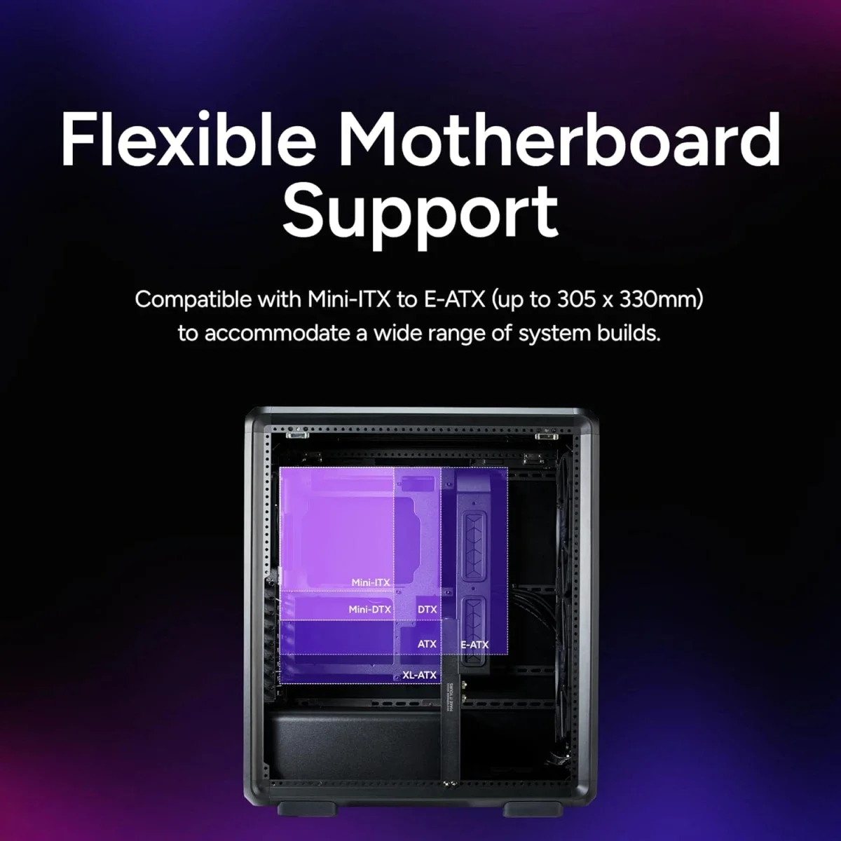 Cooler Master MasterFrame 500 Mesh ATX Mid-Tower PC Case with 360mm Radiator Support, USB-C, Black - Thumbnail 6