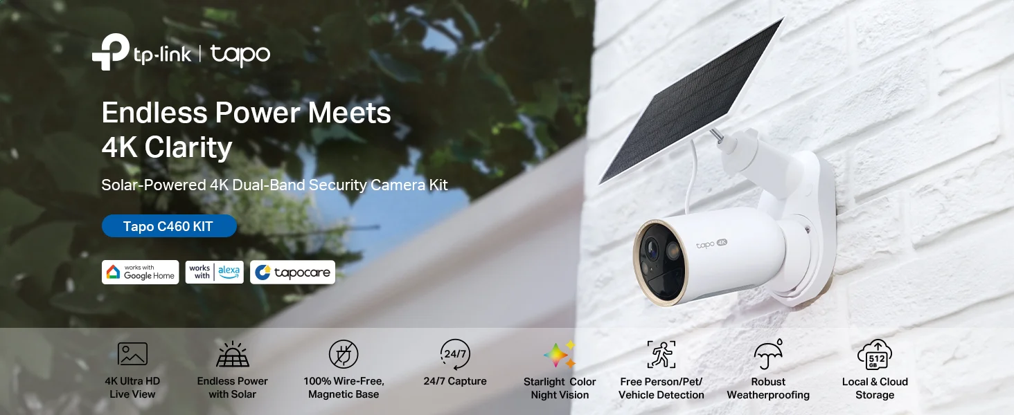 TP-LINK Tapo C460 KIT 4K 8MP Battery Solar Outdoor Wireless Security Camera - Thumbnail 10