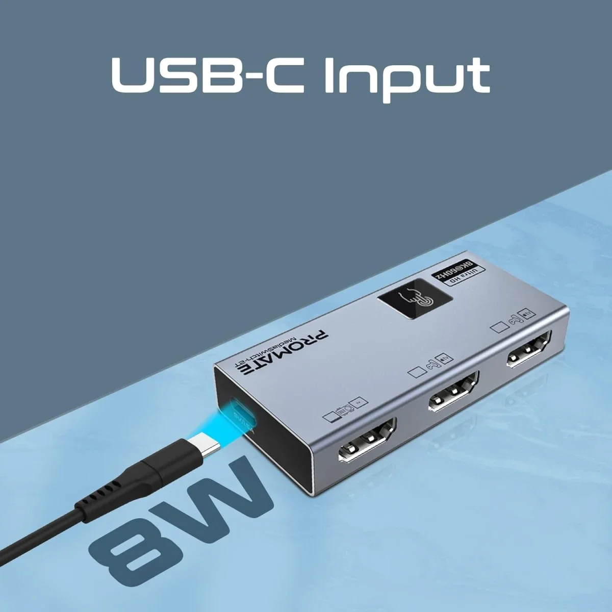 Promate MediaSwitch-2T 8K HDMI Switch with Touch Control - Image 5