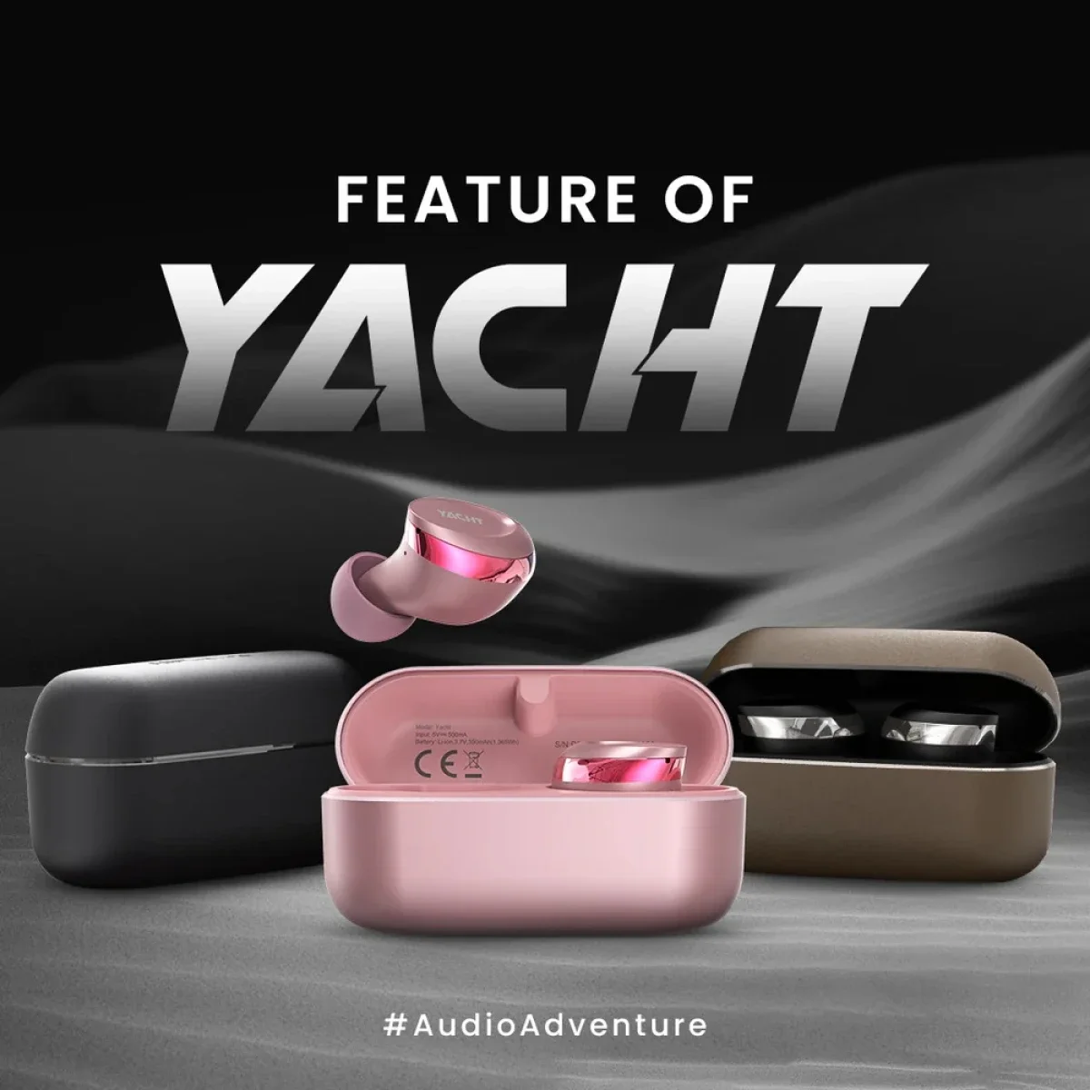 سماعات أذن لاسلكية HiFuture YACHT بتقنية Bluetooth 5.2 وaptX Adaptive وبطارية حتى 20 ساعة، ذهبي وردي - Image 2