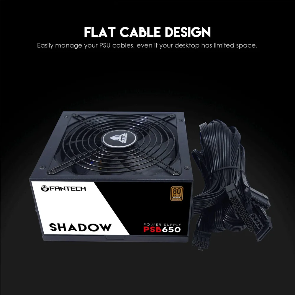 مزود طاقة Fantech PSB650 Shadow بقدرة 650 واط - Thumbnail 7