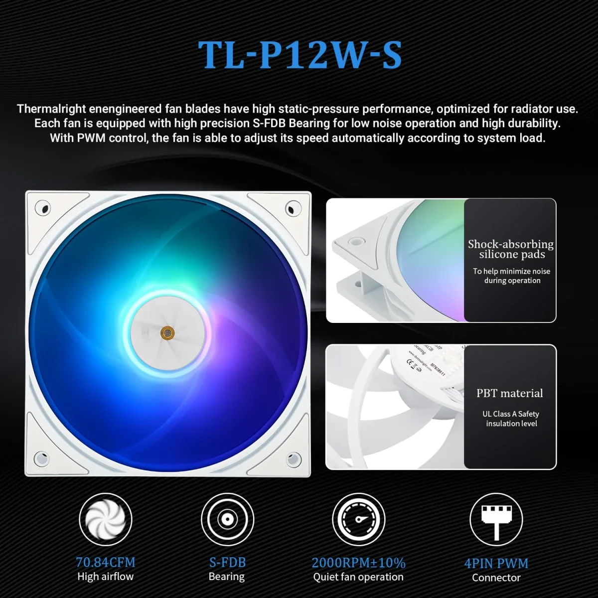 مبرد سائل للمعالج Thermalright Frozen Warframe 360 أبيض ARGB بتصميم AIO مع شاشة LCD - Thumbnail 5