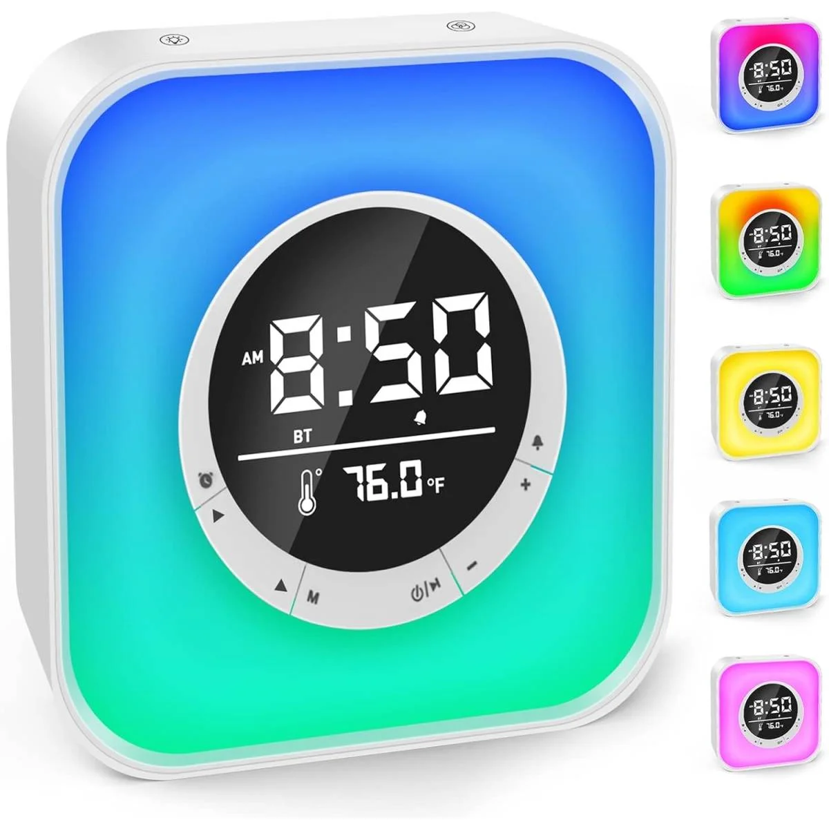 Bluetooth Speaker Alarm Clock with Night Light, Dimmable LED and 11 RGB Colors - Image 3