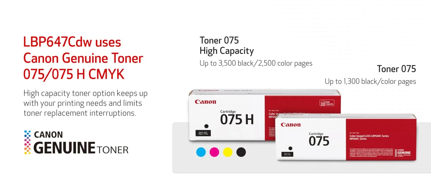 طابعة Canon LBP647Cdw ليزر ملونة لاسلكية مزدوجة الوجه A4 بسرعة 26 PPM، أبيض - Thumbnail 8