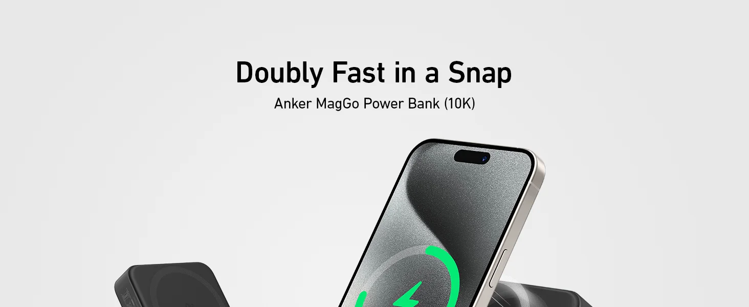 Anker MagGo 10000mAh Magnetic Power Bank 15W USB-C with Smart Display - Black - Thumbnail 8
