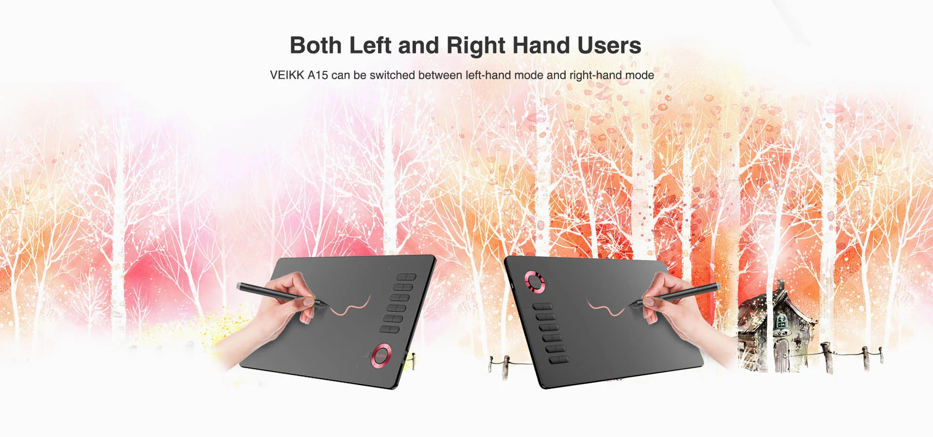 تابلت رسم VEIKK A15 Pro بمساحة 10 × 6 إنش وقلم بدون بطارية و12 زر اختصار - Image 9