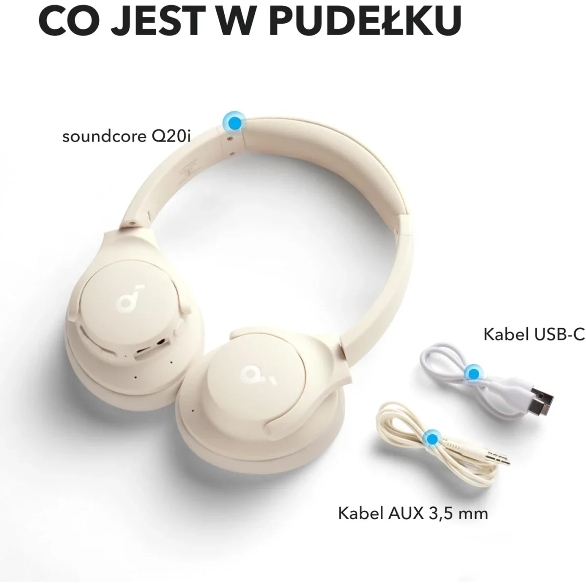 سماعات Anker Soundcore Q20i لاسلكية بعزل ضوضاء هجين نشط، أبيض - Thumbnail 8