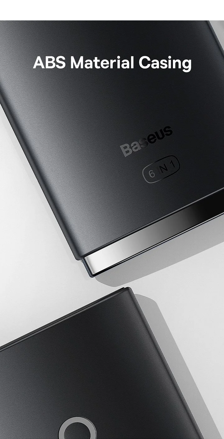 محطة إرساء وموزع Type-C Baseus Lite Series 6 منافذ HDMI وUSB 3.0 وPD وSD/TF باللون الأسود - Image 22