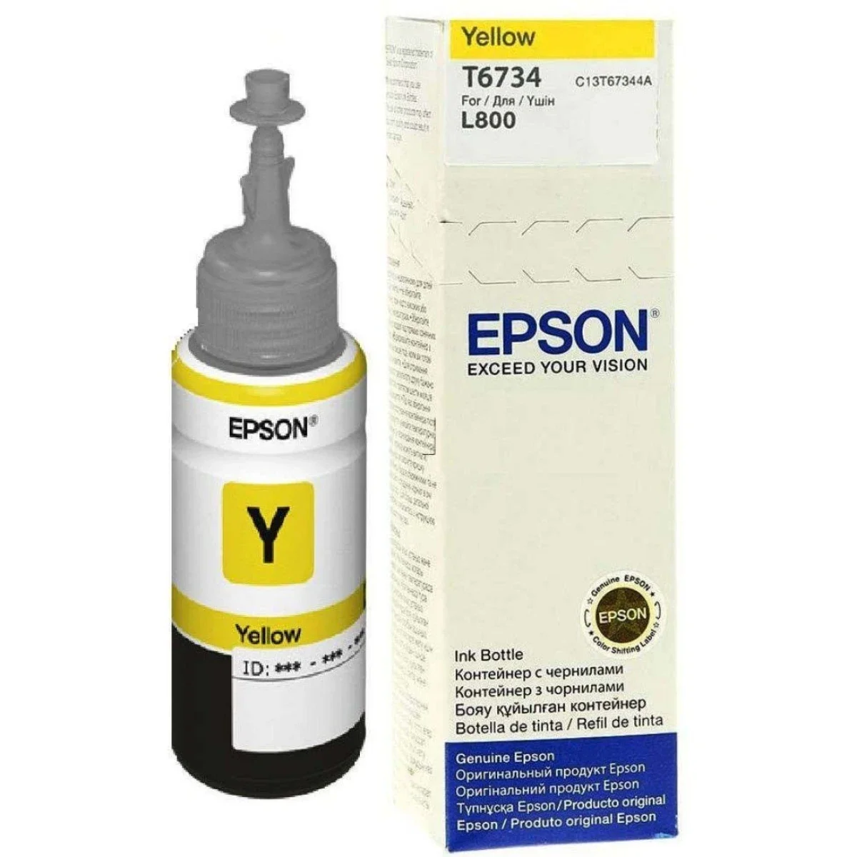 عبوة حبر EPSON T6734 أصلية باللون الأصفر