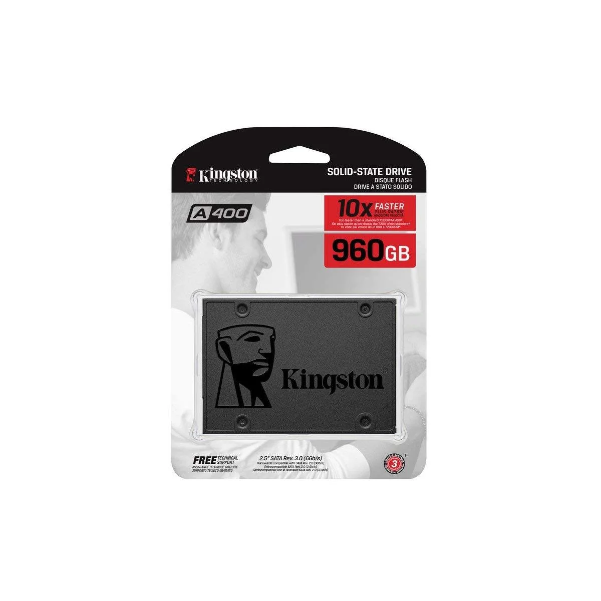 قرص SSD Kingston A400 بسعة 960GB وواجهة SATA 3 مقاس 2.5 إنش