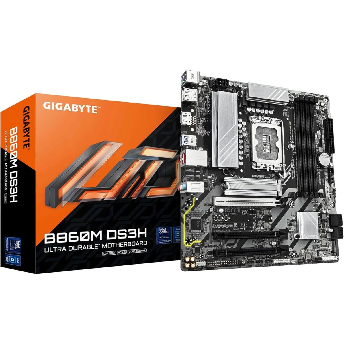 لوحة أم GIGABYTE B860M DS3H بشريحة B860 وذاكرة DDR5 وPCIe 5.0 بحجم Micro-ATX
