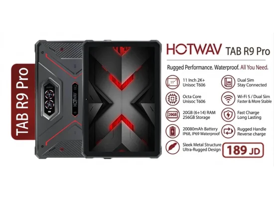 تابلت متين HOTWAV R9 Pro بشاشة 11 إنش 2K FHD+، Android 14، رام 6GB+14GB، 256GB، بطارية 20080mAh، أحمر - Image 2
