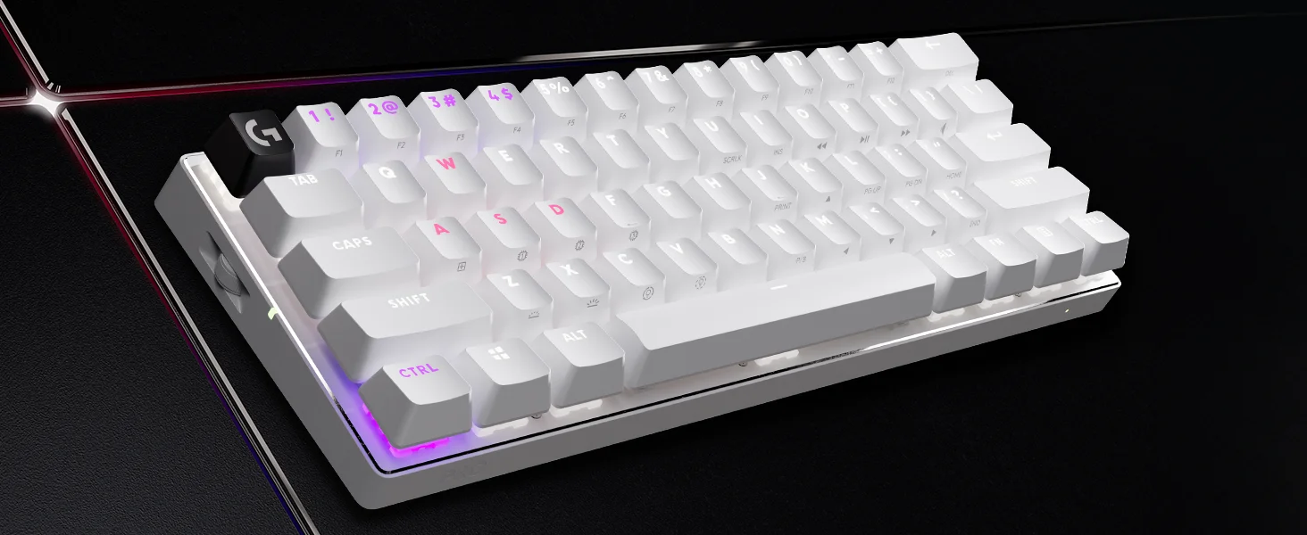 لوحة مفاتيح ألعاب Logitech G PRO X 60 LIGHTSPEED ميكانيكية لاسلكية 60% بمفاتيح GX البصرية اللمسية - أرجواني - Thumbnail 11