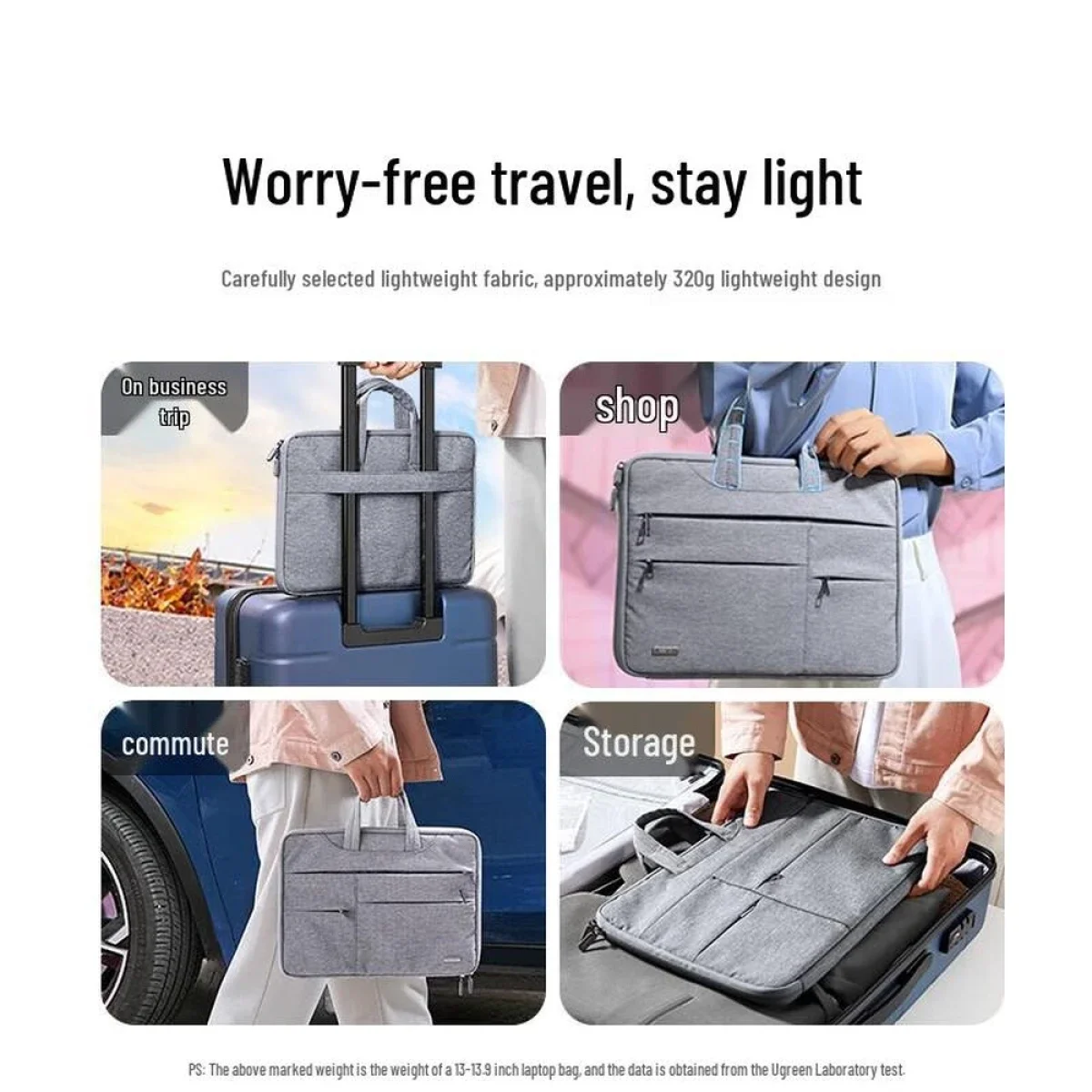 Ugreen 180° Open Protective Laptop Briefcase for 15–16 Inch Laptops - Gentleman Gray - Thumbnail 5