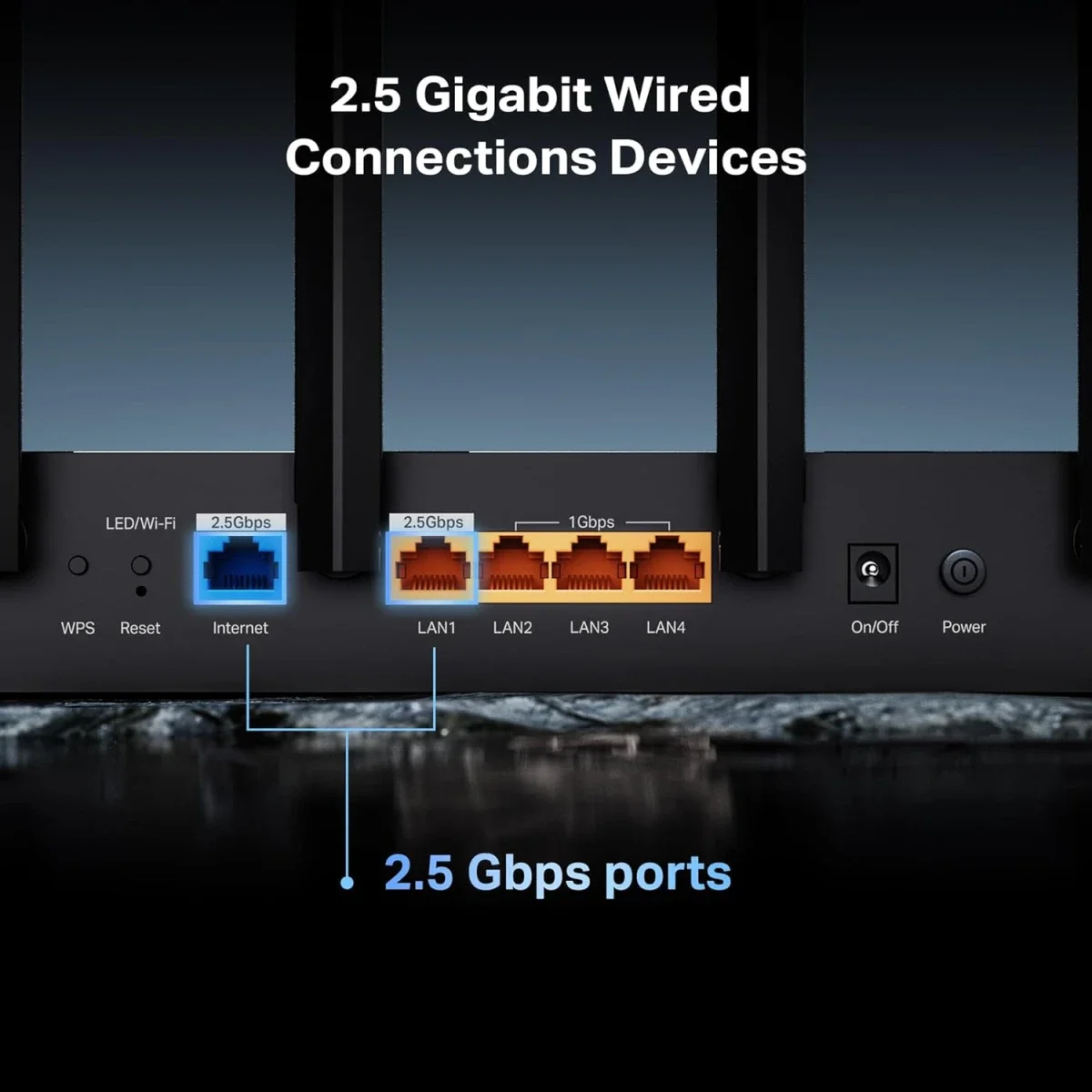 راوتر TP-LINK Archer BE400 Wi‑Fi 7 ثنائي النطاق BE6500 مع منفذي 2.5 جيجابت وUSB 3.0 - Thumbnail 4