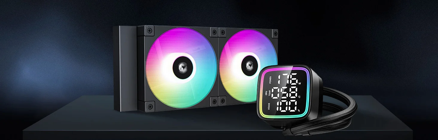 مبرد سائل للمعالج DeepCool LD240 مقاس 240mm AIO مع مضخة الجيل الخامس بسرعة 3400 RPM ومراوح ARGB وشاشة حالة المعالج - Thumbnail 6
