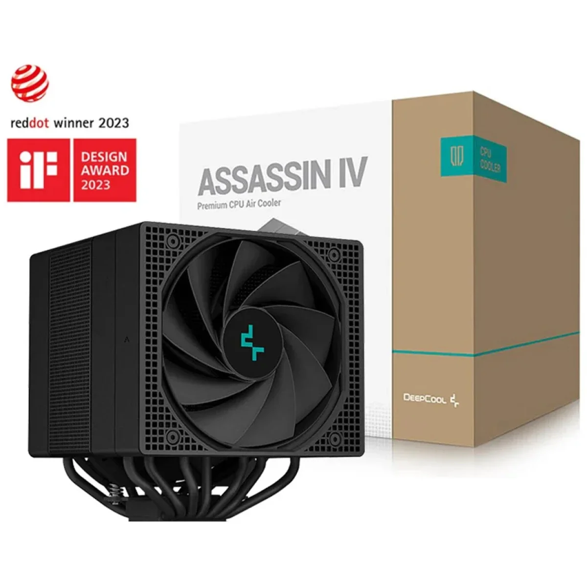 DeepCool Assassin IV Premium CPU Air Cooler 7 Heat Pipes Dual-Tower 1700RPM 140/120mm PWM Fans Black