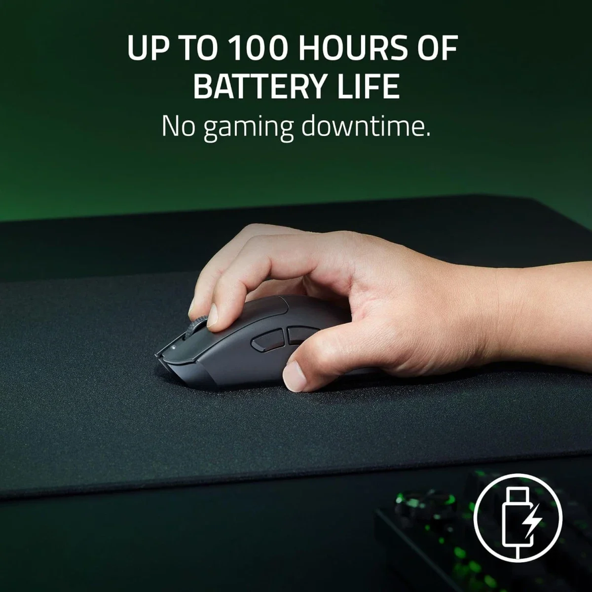 Razer DeathAdder V3 HyperSpeed Wireless Gaming Mouse, 55g, 26K DPI, Black - Thumbnail 6