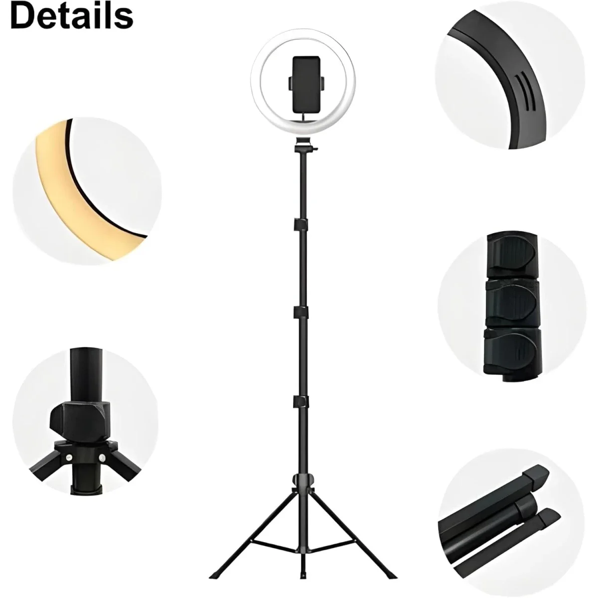 إضاءة حلقية LED Jmary FM-536A مقاس 26 سم مع حامل ثلاثي 170 سم وجهاز تحكم - Image 4