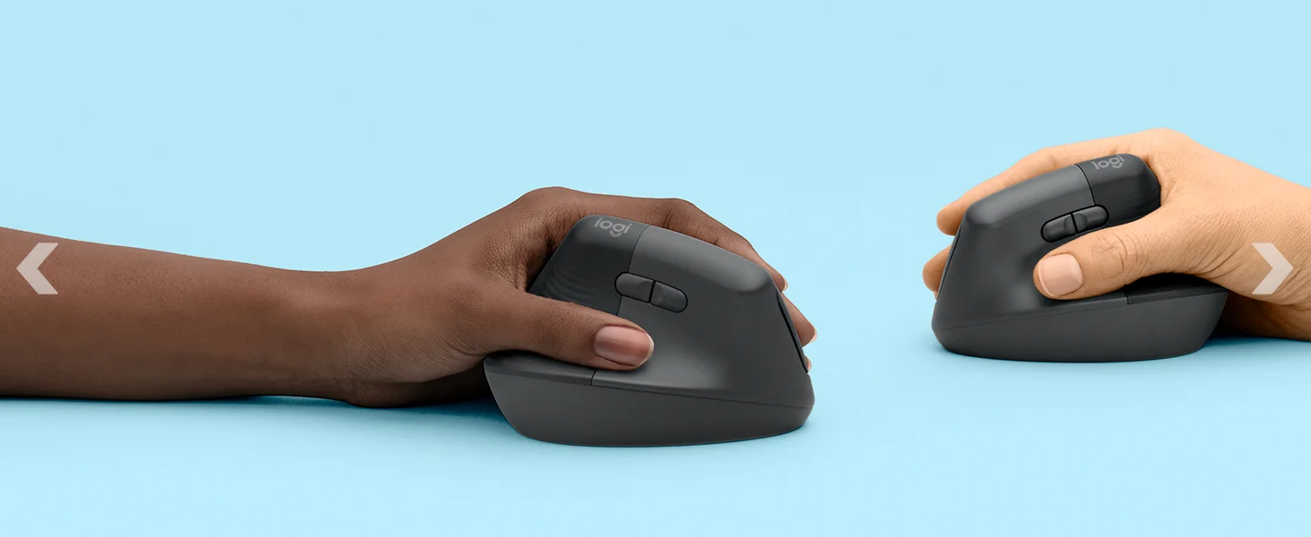 ماوس عمودي مريح Logitech Lift لاسلكي بنقرات هادئة و4 أزرار - أسود - Thumbnail 17