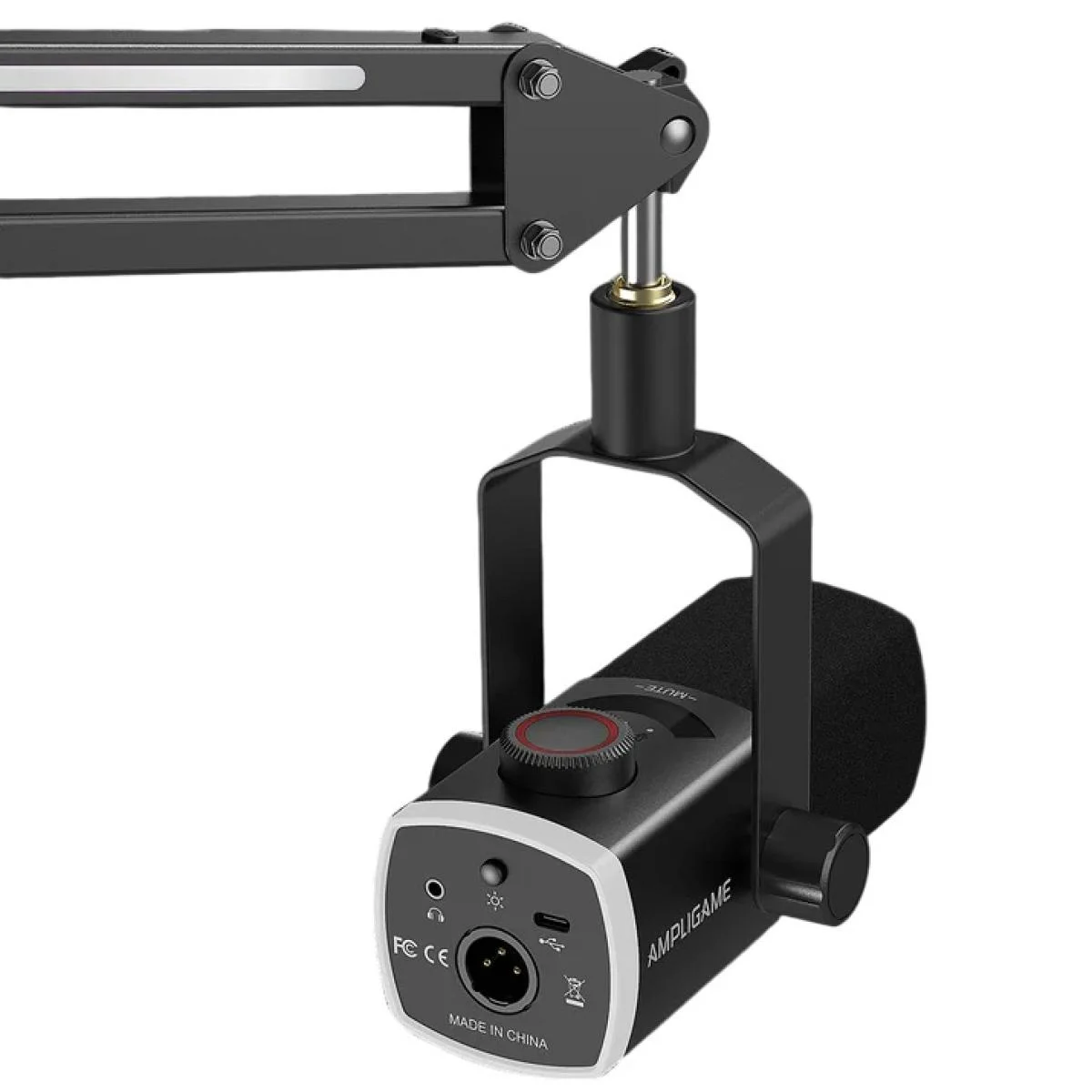 طقم ميكروفون FIFINE AM8PROT ديناميكي USB/XLR مع ذراع RGB - أسود - Thumbnail 2