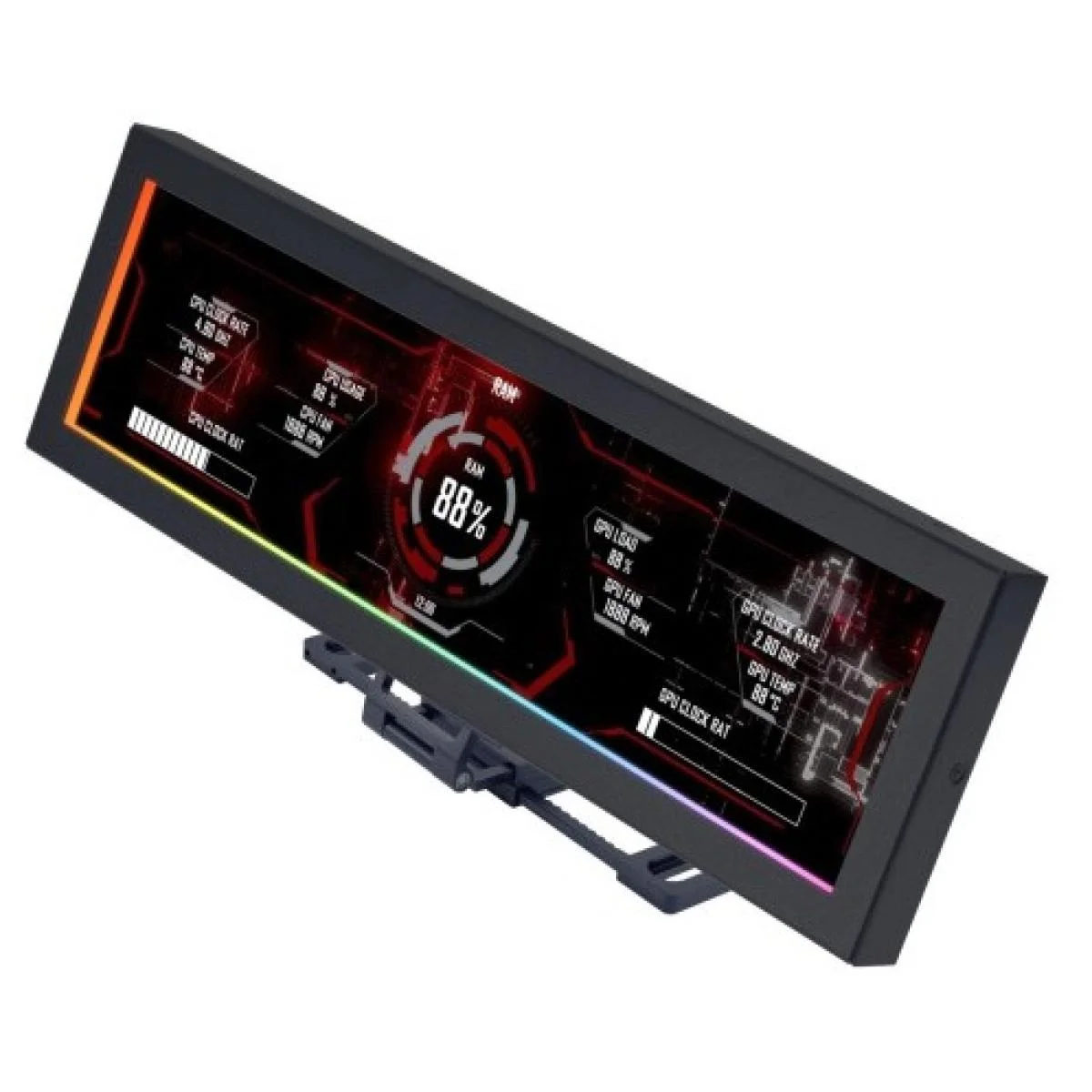 LIAN LI Universal Screen 8.8 Inch IPS LCD Secondary Display, 1920 x 480, Black