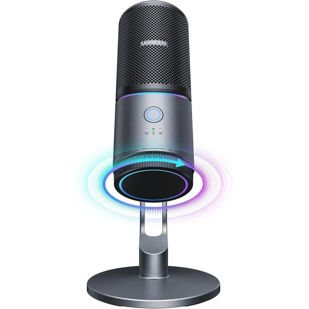 Ugreen CM769 USB Condenser Microphone with RGB, 24-bit/96 kHz Cardioid Pickup - Dark Gray - Image 7
