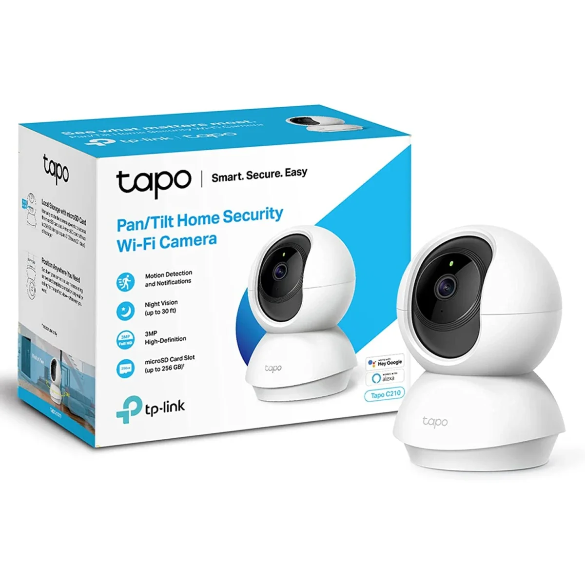 TP-LINK Tapo C210 2K 3MP Pan/Tilt Home Security Wi‑Fi Camera