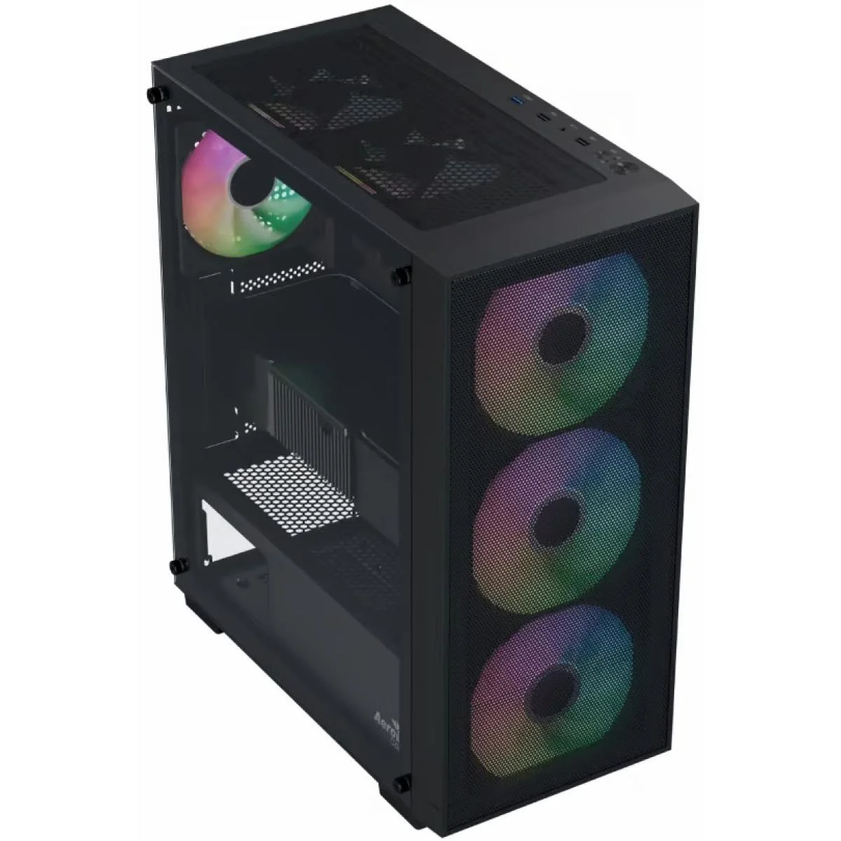 AeroCool B509A Flow Black ARGB ATX Mid-Tower Gaming Case with 6 Fans - Image 3