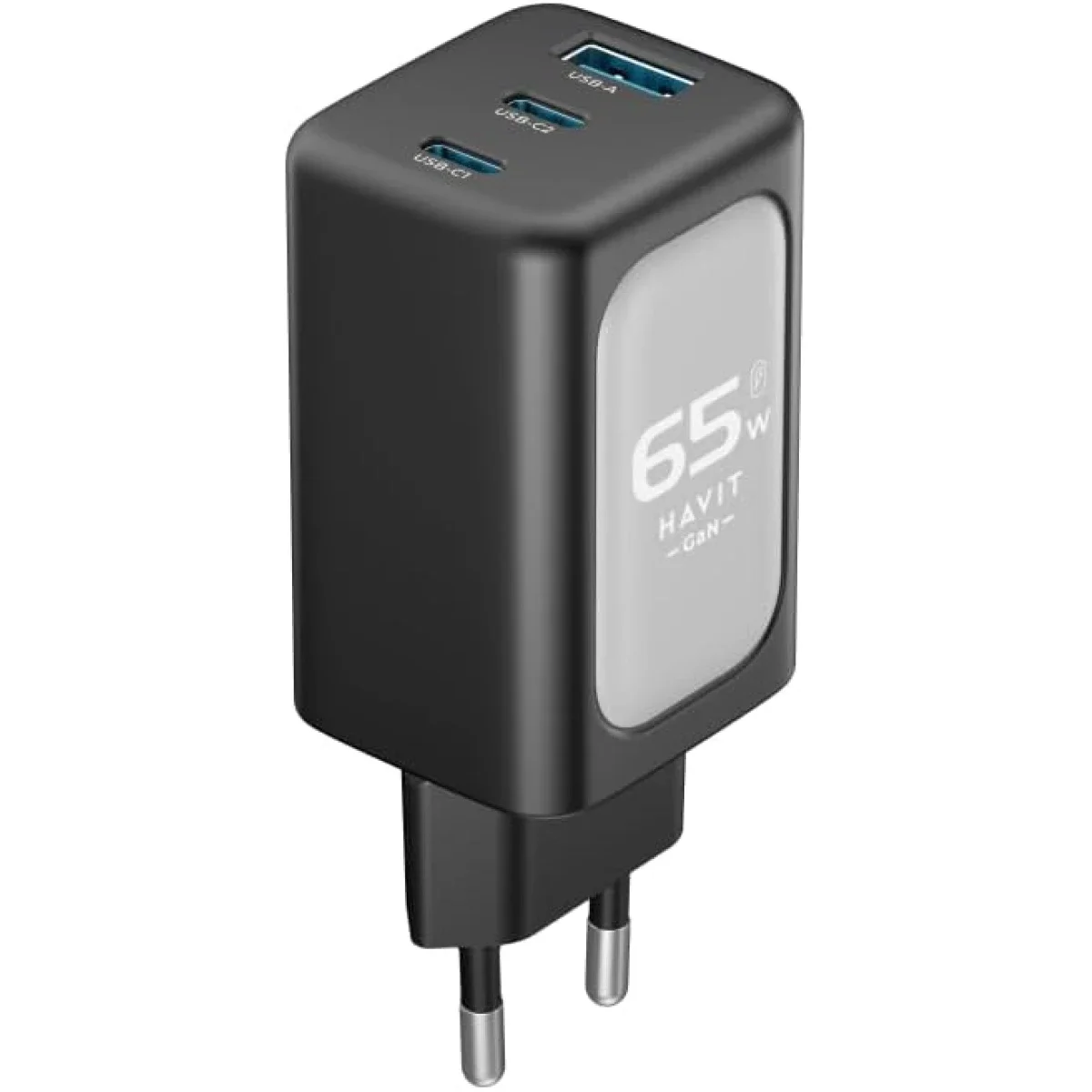HAVIT UC260 65W Smart GaN Fast Charger, Black & Grey - Thumbnail 2