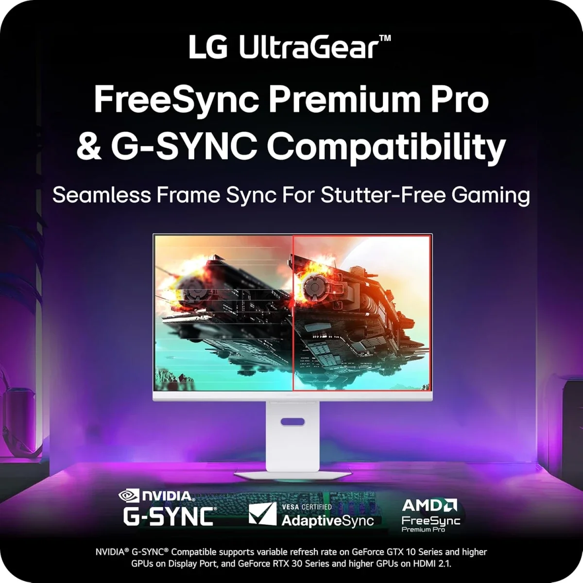 LG 32G810SA UltraGear 32-inch 4K IPS Gaming Monitor, 144Hz, 1ms, White - Image 4