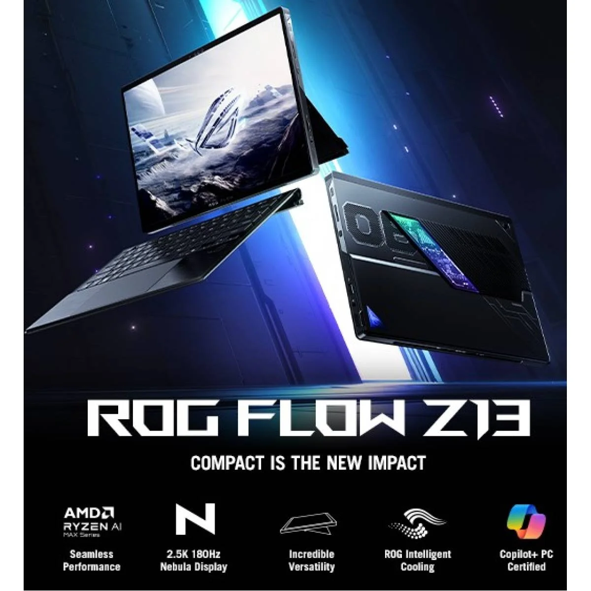 لابتوب Asus ROG Flow Z13 2025 للألعاب 2 في 1، Ryzen AI MAX+ 395 حتى 5.1GHz، معالج XDNA NPU حتى 50TOPS، شاشة لمس 13.4 إنش 2.5K 180Hz، Windows 11 Home - Thumbnail 9