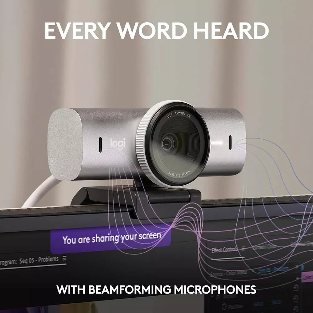 كاميرا ويب Logitech MX Brio بدقة Ultra HD 4K موديل 960-001554 - Thumbnail 4