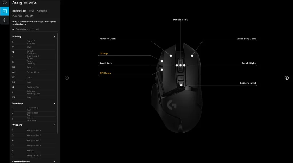 ماوس ألعاب Logitech G502 LIGHTSPEED لاسلكي بمستشعر HERO 25K وإضاءة RGB وأوزان قابلة للتعديل - أسود - Thumbnail 7