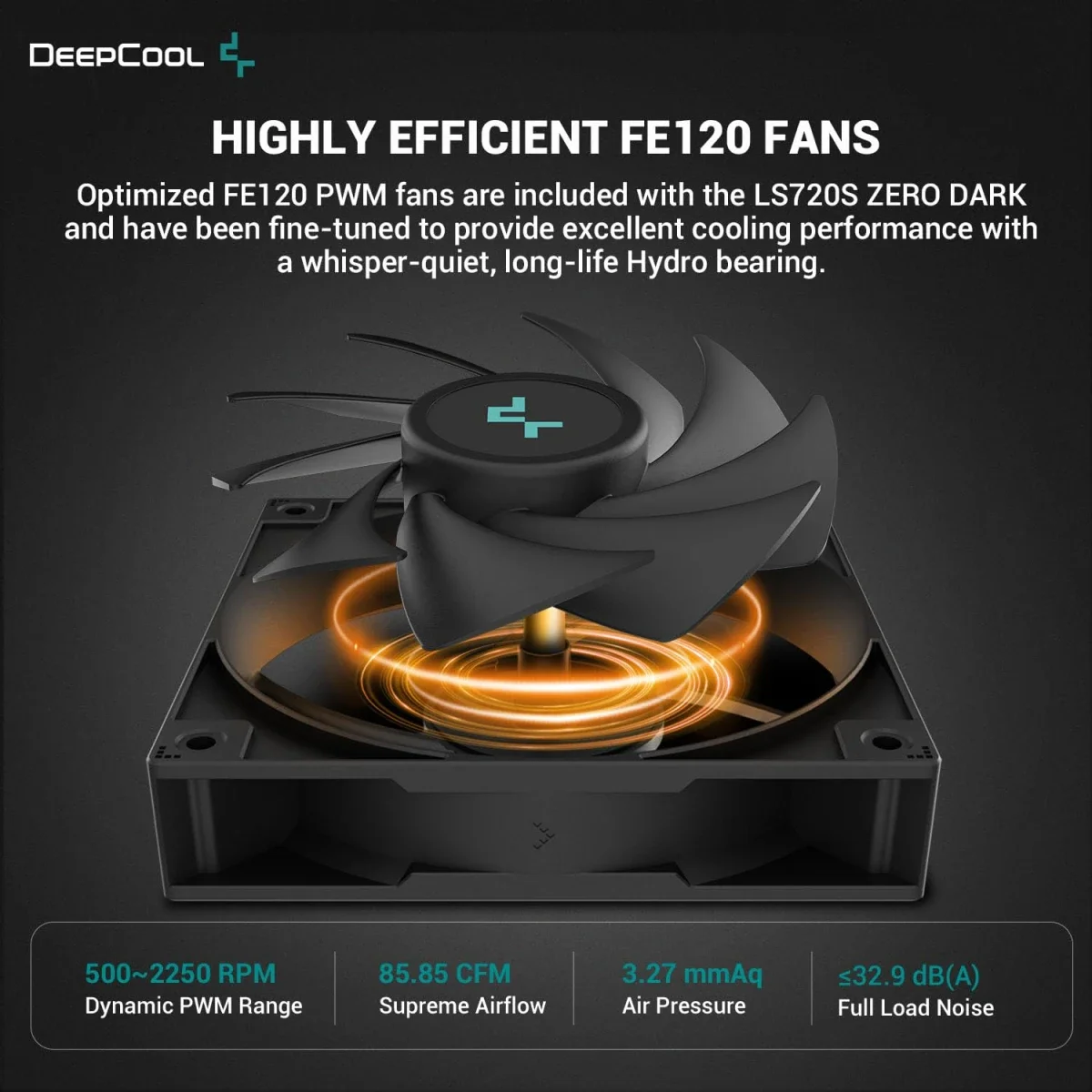 مبرد سائل للمعالج DeepCool LS520S ZERO DARK AIO مقاس 240mm بسرعة 3100RPM وقدرة 280W أسود - Image 6