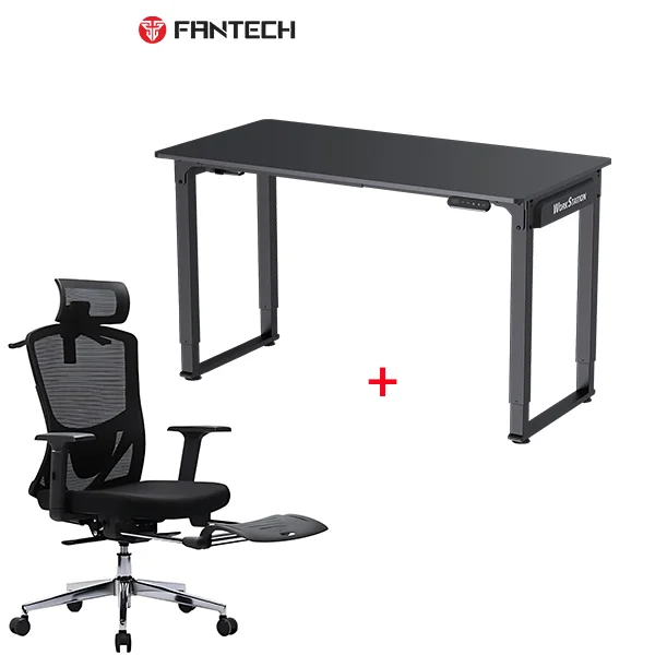 طقم كرسي ومكتب Fantech DC-4 مع كرسي OC259 مريح ومكتب WS514 قابل للتعديل والرفع