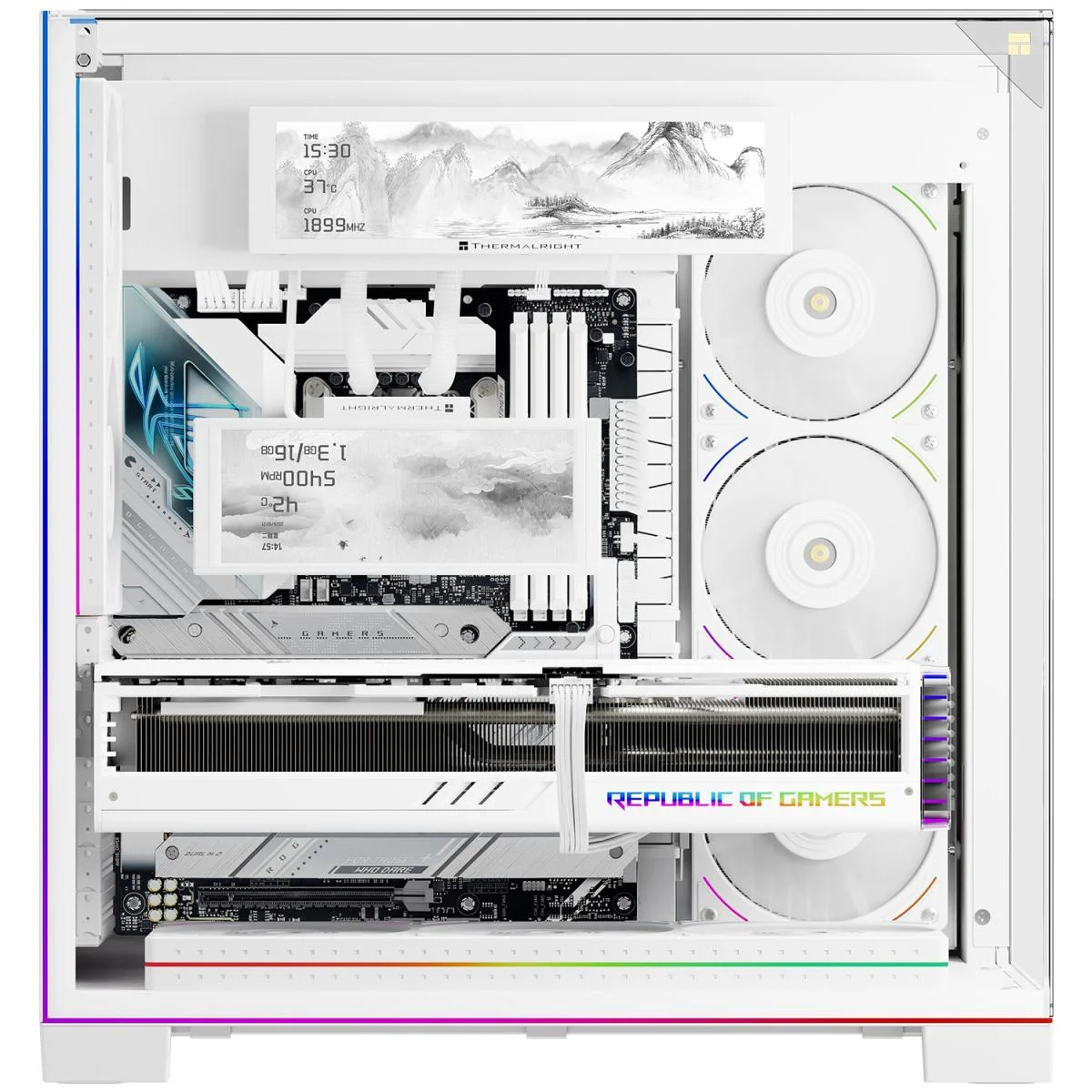 شاشة Thermalright Trofeo Vision IPS LCD مقاس 9.16 إنش بدقة 1920 × 480، USB-C، أبيض - Thumbnail 3