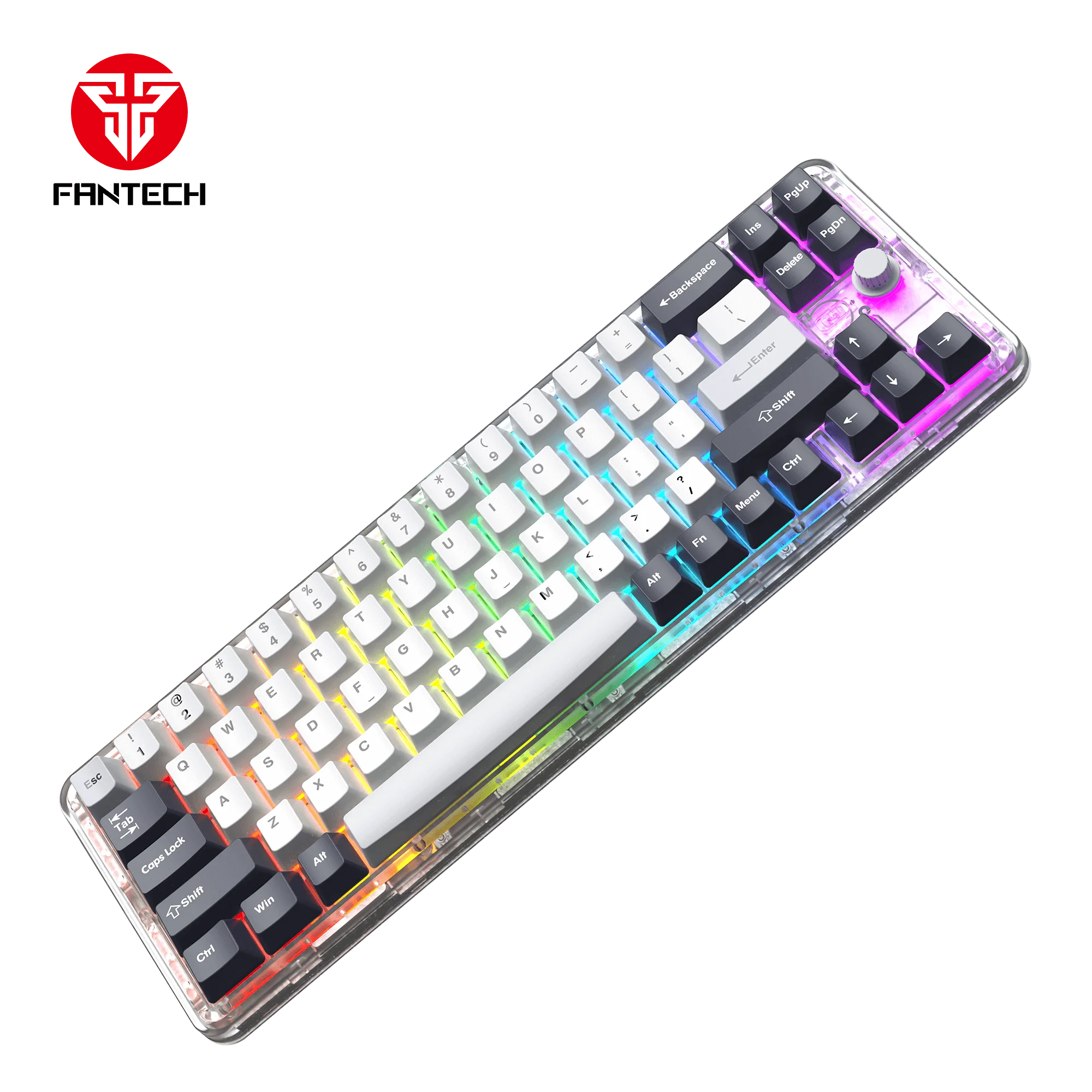 كيبورد ألعاب ميكانيكي اتصال ثلاثي (بلوتوث + لاسلكي + سلكي) Fantech MK911 - أزرار Double-Shot PBT - Epic Greyscale - Image 3