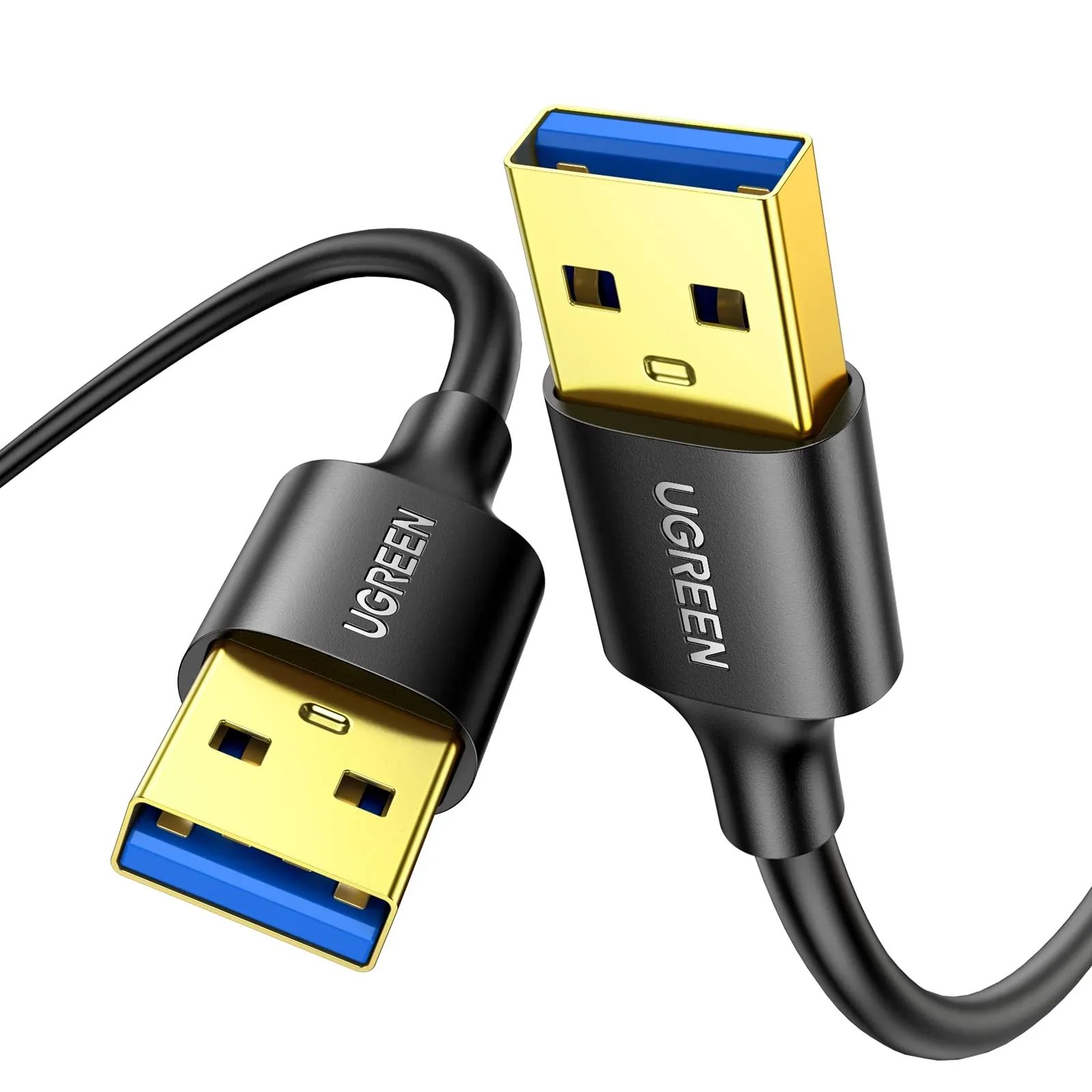 سلك Ugreen 10369 USB 3.0 ذكر الي ذكر بسرعه 5Gbps بطول 0.5 متر اسود