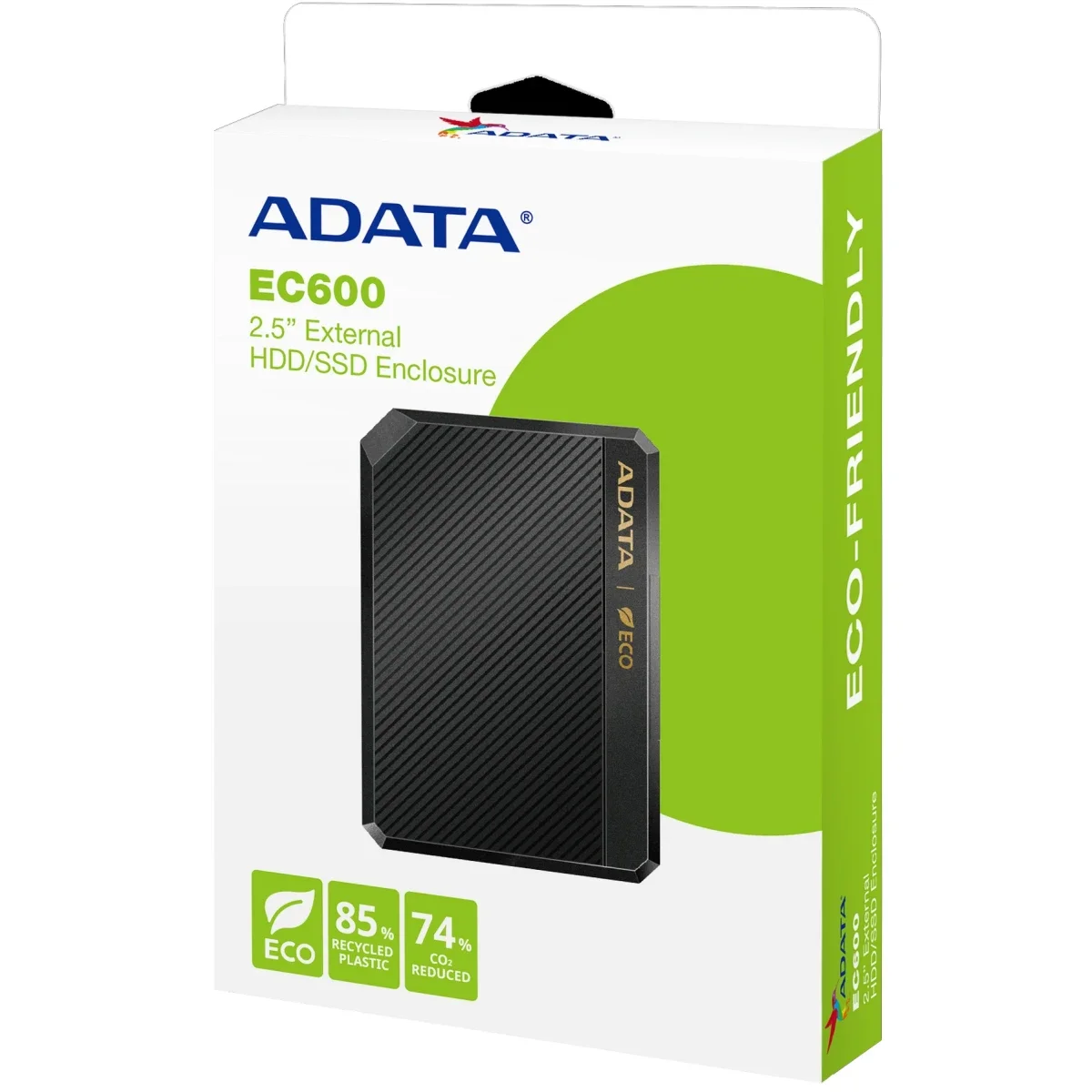 حافظة ADATA EC600 لأقراص HDD وSSD SATA مقاس 2.5 إنش USB 3.2 Gen 2 بسرعة 10Gbps سوداء