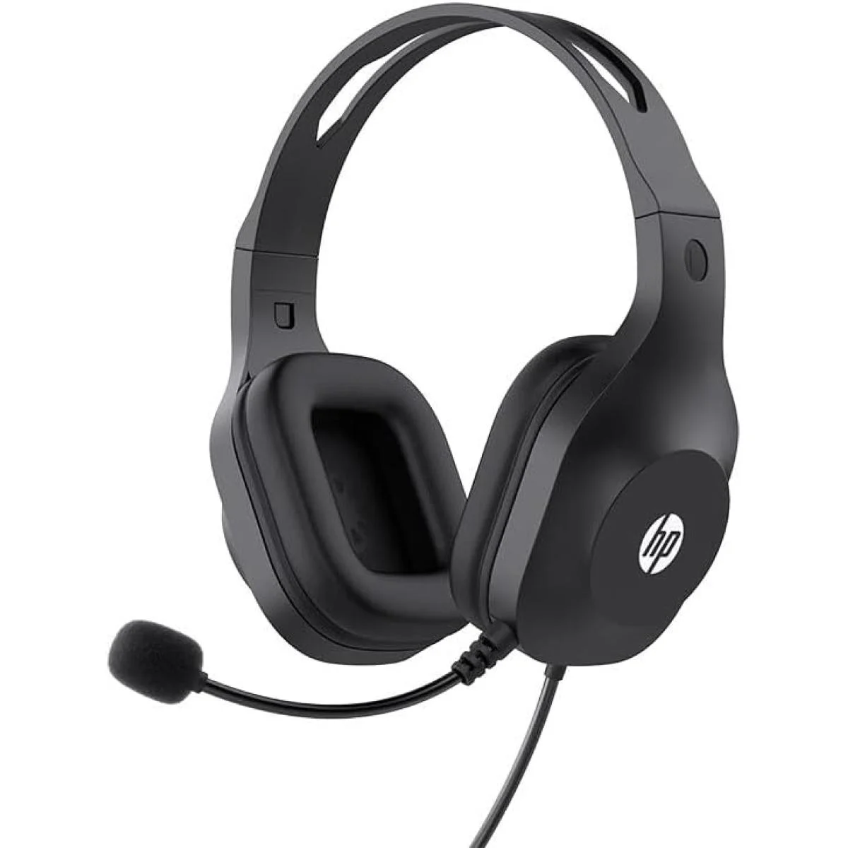 سماعة رأس HP DHH-1601 سلكية ستيريو مع ميكروفون قابل للتعديل